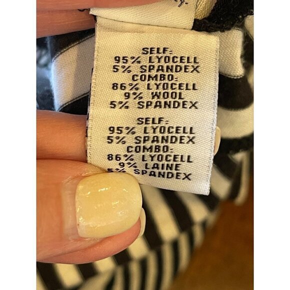 Diane Von Furstenberg Black And‎ White Multi Directional Striped Haven Dress S - Picture 9 of 11